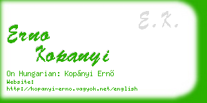 erno kopanyi business card