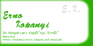 erno kopanyi business card